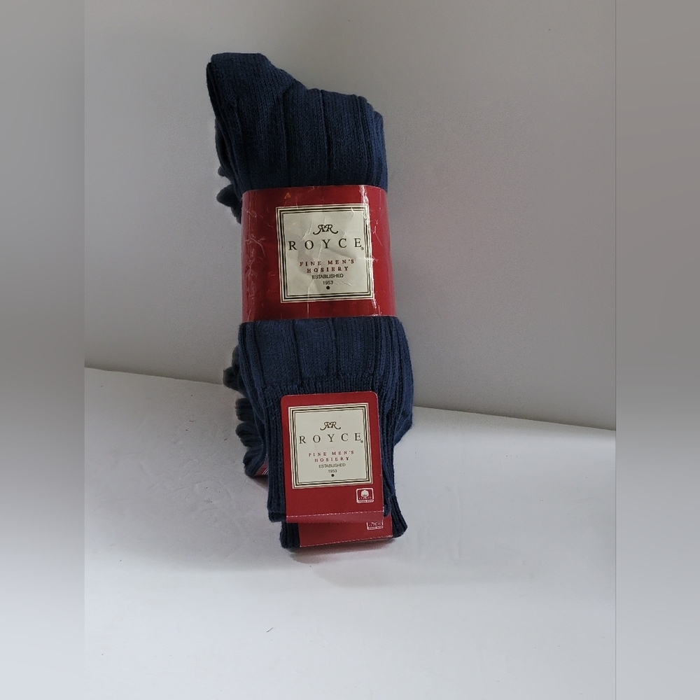 Royce Mens Designer Dress Socks Blue Size 10-13 6 PACK